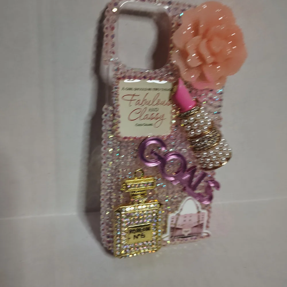 IPhone 11 Pro Custom Handmade Bedazzled Girly Pink Bling Phone Case